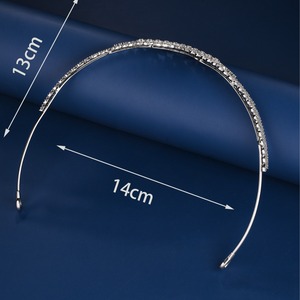 Diadème de mariée de luxe en forme de V, couronne de concours en strass argentés, design élégant en feuille, coiffe de mariage pour le front, diadème de bal pour mariées - Product Image 5