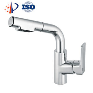 ก๊อกน้ำอ่างล้างหน้าแบบดึงออกได้ทันสมัยมีสองฟังก์ชันเครื่องผสมอ่างล้างหน้าทองเหลืองเกรด A ก๊อกน้ำโครเมี่ยมสีเทา - Product Image 2