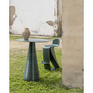 Table haute fabriquée en Italie-Enna-Imprimé en 3D-Produit PLA-Pour l'intérieur-Design italien-Bleu foncé complet - Product Image 5