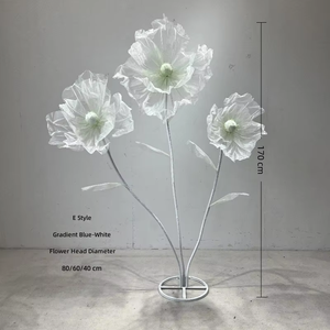 LED <b>Flower</b> Floor Lamp Artificial Peony Translucent Pure White Lighted Wedding Hotel Stage Event Standing Decor 170cm - Product Image 6