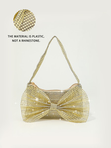 Bolso de Mano Mini de Lujo Bell 5A, Diseño de Lazo con Pedrería Brillante, Clásico y Elegante para Fiestas de Mujeres - Product Image 3