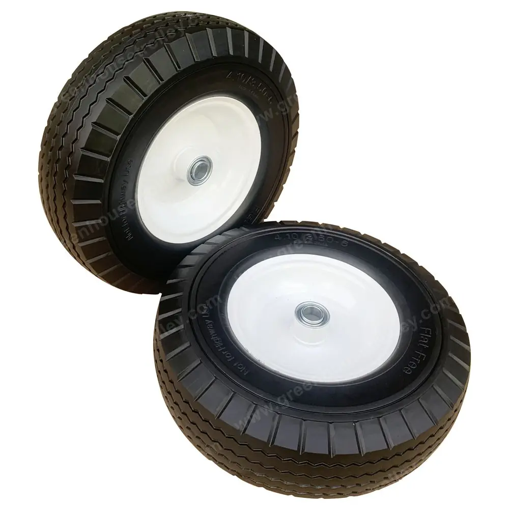 13x4 solide PU roue de mousse pour brouette 3.50-6 plat livraison pneu pour handtruck outil panier et wagons