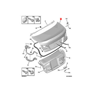 Tapa de <span class=keywords><strong>Maletero</strong></span> Trasera para Automóvil 9435207580 YL01823680 para <span class=keywords><strong>Peugeot</strong></span> <span class=keywords><strong>408</strong></span> - Product Image 2