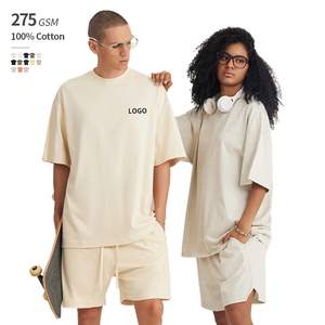 Heavyweight Small Neckline 275 GSM 100% Cotton Oversized OEM Custom Wholesale Over Size Tracksuit Heavyweight T-Shirt - Product Image 1