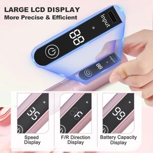 Professional Portable Cordless Nail <b>Drill</b> Machine 35000RPM LCD Display 12pcs Bits 6pcs Nails Set Made Durable Plastic - Product Image 4