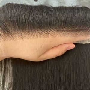 Frontale en dentelle <span class=keywords><strong>suisse</strong></span> HD 13x6 pouces, couleur naturelle, cheveux humains, closure en dentelle complète, nœuds non blanchis, nœuds coréens faits à la main, petits nœuds - Product Image 1