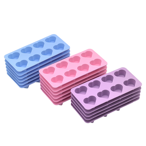 Moldes de Silicona para Cubitos de Hielo en Forma de Corazón, 8 Cavidades, Antiadherentes, Personalizables, para Helados y Chocolate - Product Image 1