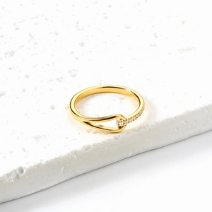 Fashion Custom Diamond Geometric <b>Ring</b> Jewelry Hollow 18K <b>Gold</b> Plated Waterproof Stainless Steel <b>Cubic</b> <b>Zirconia</b> <b>Ring</b> for Women - Product Image 5