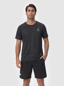 Customized Comfort Athletic 4 Way <b>Stretch</b> Moisture Wicking T Shirt Workout Slim Fit Plain Polyester Elastane T-Shirt <b>Men</b> - Product Image 2