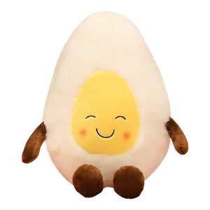Coussin en peluche œufs pochés souriants, série Cure, super doux, poupée en peluche en forme d'œuf, cadeau d'anniversaire mignon sur le thème de la nourriture - Product Image 1