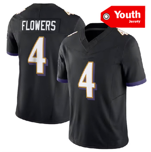 Jeugd En Kinderen Baltimore American Voetbal Truien 8 Jackson 4 Bloemen 22Henry Top Kwaliteit Gestikte Voetbal Jersey Shirts - Product Image 4