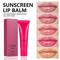 Baume à lèvres rose végétalien hydratant et protecteur solaire avec logo personnalisé
