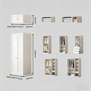 Armoire moderne en acier avec tiroirs et portes à persiennes, placard de rangement métallique pour chambre à coucher, taille personnalisée pour l'Asie du Sud-Est - Product Image 4