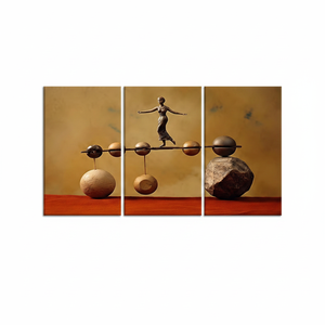Elegant Balance Stone Woman Printed <b>Canvas</b>: Modern <b>Wall</b> Art Decor,SET OF 3 <b>CANVAS</b> - Product Image 2