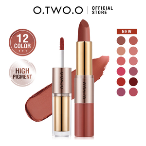 O.TWO.O Rouge à lèvres liquide 2 en 1 mat, imperméable et longue durée, 12 couleurs, pour la vente en gros - Product Image 2