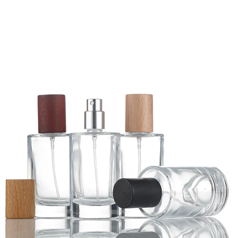 Özel 30ml 50ml 100ML şeffaf kare boş doldurulabilir parfüm sprey şişe