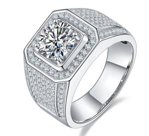 NUOYAラグジュアリーアイスアウトダイヤモンドウィメンズカスタムリング925スターリングシルバー<span class=keywords><strong>1</strong></span>カラットモアッサナイトリングファインジュエリー - Product Image 4