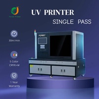 Machine d'impression numérique à jet d'encre UV One Pass, imprimante haute vitesse à passage unique pour plastique, métal, verre
