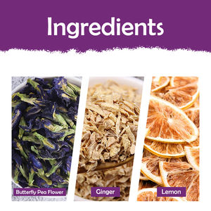 Sachets de thé bio de marque privée fleur de pois papillon gingembre citron saveur fraîche thé fleur bleue booster d'immunité sans caféine - Product Image 4