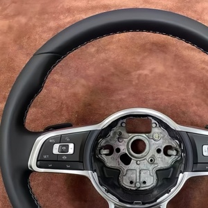 Volant en cuir perforé personnalisé pour Volkswagen VW <span class=keywords><strong>Golf</strong></span> 5 <span class=keywords><strong>Golf</strong></span> 7 MK6 MK7 MK8 Jetta Passat B8 Polo Tiguan <span class=keywords><strong>GT</strong></span> GTR - Product Image 4