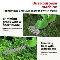Taille-haie sans fil 2-en-1, mini cisaille à gazon, coupe-arbustes électrique, batterie lithium rechargeable pour l'entretien des jardins et des pelouses