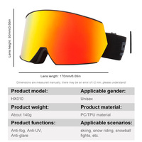 Lunettes de ski personnalisées en gros, protection UV400, lunettes de sport pour le ski, lunettes de soleil photochromiques anti-buée, lunettes de snowboard