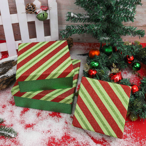 New <b>Christmas</b> Gold Foil Gift <b>Box</b> Square Jewelry <b>Box</b> with Top and Bottom Cover Made of Hemp Cloth and Dusting Powder Material - Product Image 6