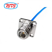 Connecteur coaxial d'usine N prise femelle 4 trous 25mm bride RG402 .141 086 RG405 câble coaxial semi-rigide connecteur coaxial RF