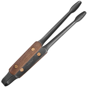 <span class=keywords><strong>Pinzas</strong></span> de comida Vintage para exteriores, parrilla para <span class=keywords><strong>barbacoa</strong></span>, bistec frito, Nogal Negro, cubiertos de acero inoxidable para acampar - Product Image 2