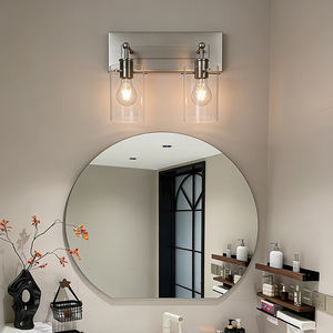 Modern minimalist three-head or four-head metal transparent glass bathroom <b>wall</b> lamp 3500K two-year warranty - Product Image 4