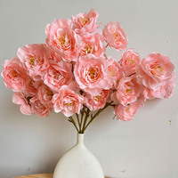 Bouquet de pivoines artificielles en soie à 5 têtes pour mariage et Saint-Valentin, décoration florale d'intérieur pour vase haut
