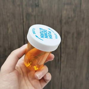 <strong>Plastic</strong> Pill Bottles with Child Resistant Caps Medicine <strong>Containers</strong> Reversible Vials Dual Purpose <strong>Lid</strong> - Product Image 3