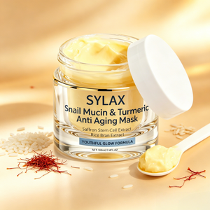 Masque facial anti-âge SYLAX à la mucine d'escargot et au curcuma, hydratant, anti-rides, soin de la peau pour peaux matures, traitement facial naturel et biologique - Product Image 1