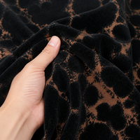 Tissu tricoté en velours brûlé 70% coton 30% polyester, 180 cm, 210 g/m², élastique, respirant, motif floral, directement de l'usine Keqiao