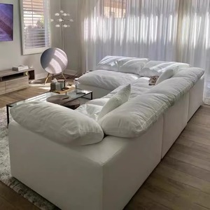 Cream Style <b>Fabric</b> <b>Sofa</b> Nordic Living Room Luxury Small Space Removable Washable <b>Sofa</b> Set Mid Century - Product Image 4