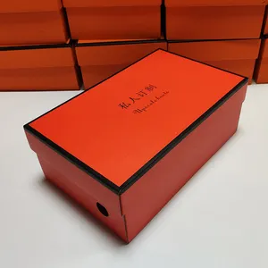 Luxe Gegolfde Gigantische Brede Neus Schoenen Verpakking Verzending Mailer Moving Box Fancy Gekleurde Kartonnen Mailer Schoenen Dozen