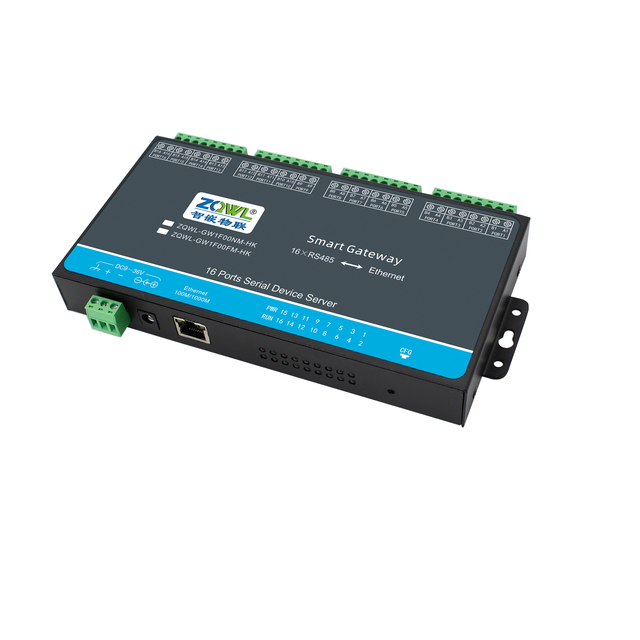 Industrial IoT Edge Gateway 16-Port RS485 to Gigabit Ethernet High-Speed Data Acquisition Modbus MQTT WebSocket Protocol Support