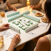 Tuiles de Mahjong Océaniques Directes d'Usine, Ensemble de Mahjong en Acrylique Nacré avec Joker, Vente en Gros, Logo Personnalisé, Fournisseur OEM