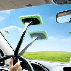 Autofensterreiniger Pinsel-Kit Windschutzscheibenreinigung Waschwerkzeug inneninnen Innenraum-Autoglas-Reiniger mit langem Griff Autozubehör