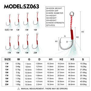 ALPHA Personnalisé 10 # -20 #   Hameçons d'assistance pour carpes en acier à haute teneur en carbone avec plume brillante pour l'eau salée - Product Image 5