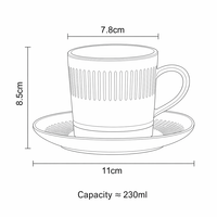 MSH Ensemble Tasse à Café en Céramique et Soucoupe Personnalisables avec Logo – Vente en Gros, Marque Privée, Vaisselle en Porcelaine pour Boutiques et Cafés