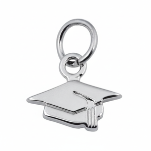 Ciondolo a Forma di Tocco di Laurea Placcato Argento, Accessorio Gioiello - Product Image 2