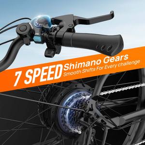 Vélo électrique 36V 350W sans balais, cadre en acier haute teneur en carbone 26 pouces, 7 vitesses, freins à disque avant/arrière, assistance au pédalage, batterie au lithium, pour la ville - Product Image 4