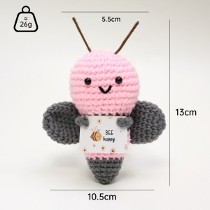 Muñeco de Abeja Tejido a Mano de Lana, Adorable y Popular, Tarjeta de Felicitación con Diseño de Abeja y Flor, Decoración de Lana Acrílica Tejida - Product Image 5