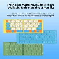 Clavier sans fil multicolore pliable et portable avec logo personnalisé, Plug & Play pour ordinateurs de bureau, téléphones, tablettes et ordinateurs portables