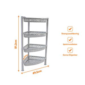 Plastic Space Saving Four Layers Modern Waterproof Corner Organizer <b>Shelf</b> Multi Color <b>Kitchen</b> Storage - Product Image 3