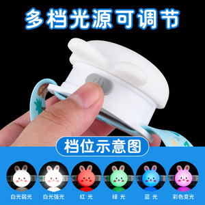 Lampe frontale pour enfants avec design lapin et ours, lumière LED pour usage extérieur, corps en plastique léger et durable, autonomie de 4 heures - Product Image 5