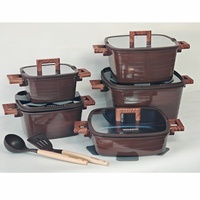 Ensemble de 16 casseroles et marmites en aluminium moulé sous pression, antiadhésives, avec ustensiles de cuisine pour la maison