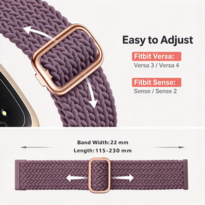 Elastische geweven nylon band, verstelbaar, sport, groothandel vervangende band voor Fitbit Sense 2, <span class=keywords><strong>Versa</strong></span> 3, <span class=keywords><strong>Versa</strong></span> 4 - Product Image 5