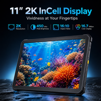 Tablette robuste de 11 pouces, étanche IP68, processeur Android MT6878, batterie 20000 mAh, norme MIL-STD-810H, appareil photo 64 MP, tout-terrain, UTV, drone